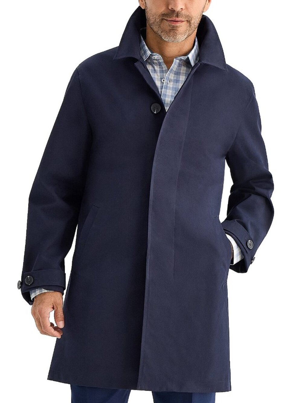 New! Stafford Trench Coat Classic Midweight Navy Overcoat